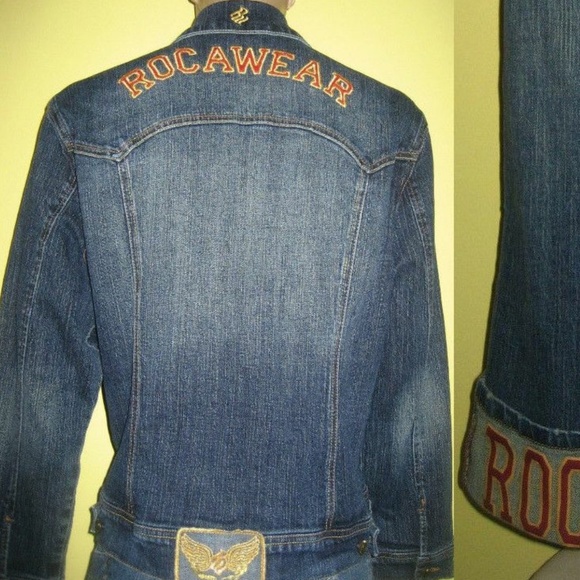 ROCAWEAR Denim 2-piece suit  Jacket and Crop Jeans PLUS SIZE 2X, 18 Y2K - Picture 14 of 17
